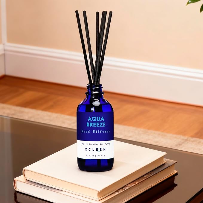 Reed Diffuser Set, Aqua Breeze Scented Oil Diffuser with Sticks, Long-Lasting Home Fragrance Reed Diffusers for Bathroom
