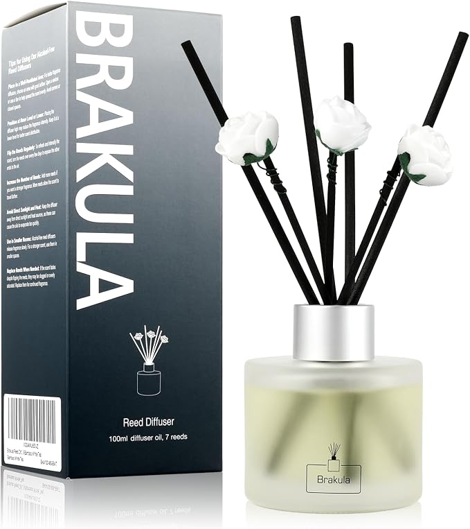 Reed Diffuser Set, Bamboo White Tea Scented, Reed diffusers for Home, Home Fragrance Diffuser with 7 Reed Sticks for, product