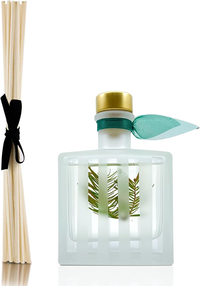 Reed Diffuser Set, Birchwood Pine Scented Oil Diffuser with Sticks, Home Fragrance Accessories for Bathroom Shelf Decor