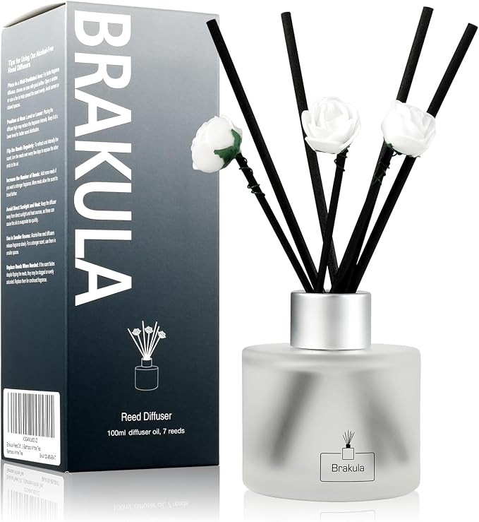 Reed Diffuser Set, Black Forest Scented, Reed diffusers for Home, Home Fragrance Diffuser with 7 Reed Sticks for