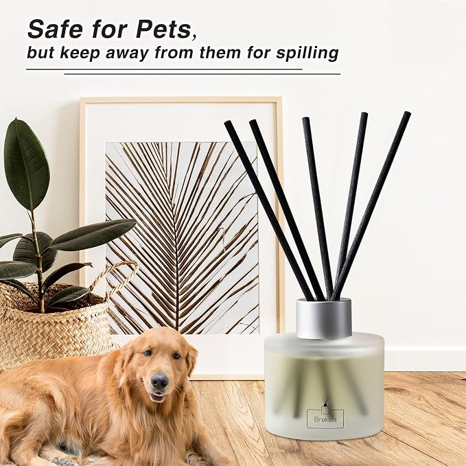 Reed Diffuser Set, Camellia & Cherry Blossom Scented Oil Diffusers with 8 Sticks for Rome & Office Decor, 3.4 oz/100 ml