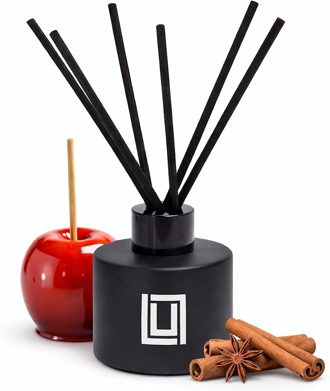 Reed Diffuser Set | Candied Apples & Spices | 6 Reed Sticks | Scent Diffuser for Bedroom Bathroom Living Room & Office (4.2