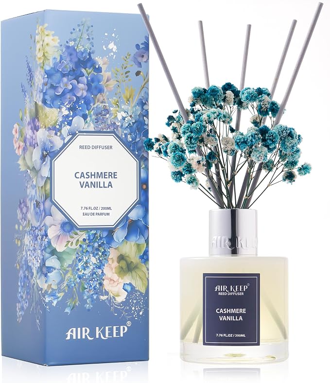 Reed Diffuser Set/Cashmere Vanilla/6.76 fl oz(200ml)/1 Pack/Home & Office Decor Aromatherapy Diffuser Oil Gift Set, product