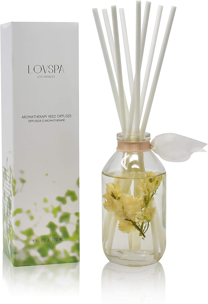 Reed Diffuser Set, Coconut Cabana Scented Oil Diffuser with Sticks, Home Fragrance Accessories for Bathroom Shelf Decor