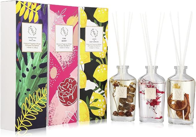 Reed Diffuser Set, Diffuser 140Ml / 4.73 fl OZ Gift Box - Includes Reed Diffuser Sticks, alternate product view 5