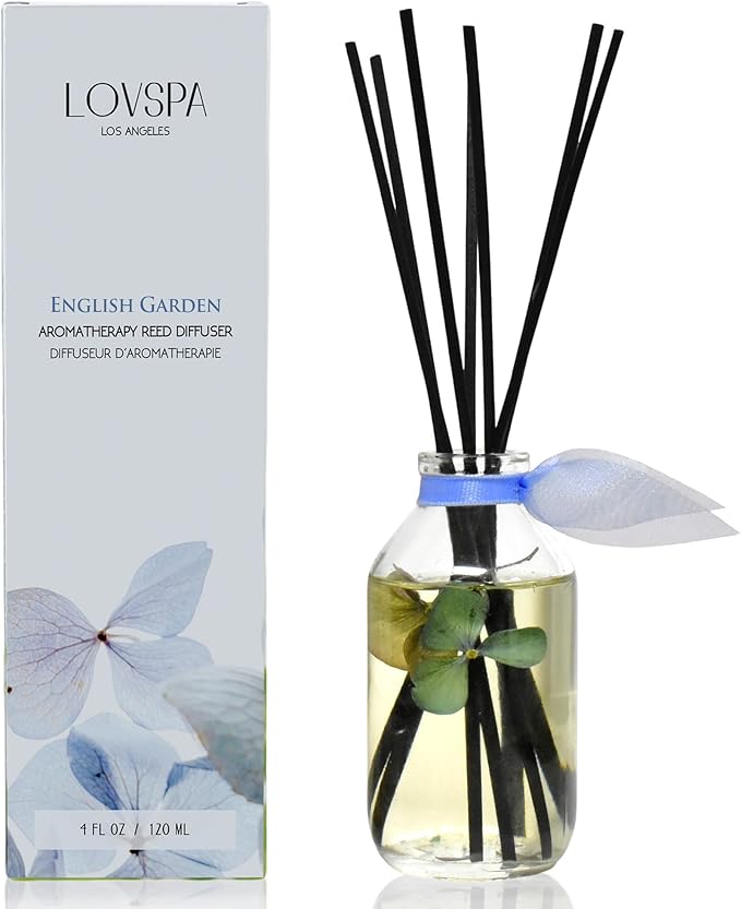 Reed Diffuser Set, English Garden Scented Oil Diffuser with Sticks, Home Fragrance Accessories for Bathroom Shelf Decor