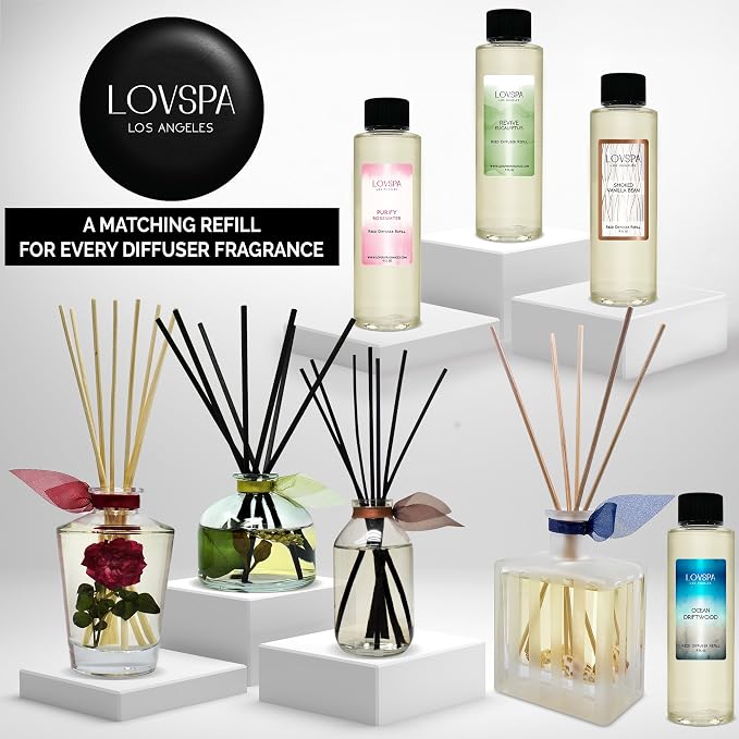 Reed Diffuser Set, Escape Beach Getaway Scented Oil Diffuser with Sticks, Home Fragrance Accessories for Bathroom Shelf