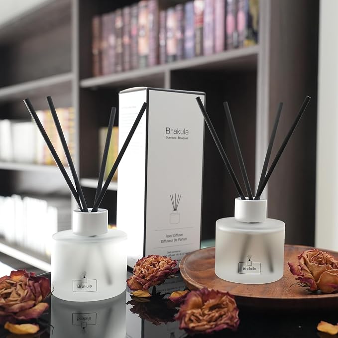 Reed Diffuser Set- Eucalyptus & Mint Scented Home Fragrance, 3.4OZ(100ml) x 2, Essential Oil Diffuser for Living Room