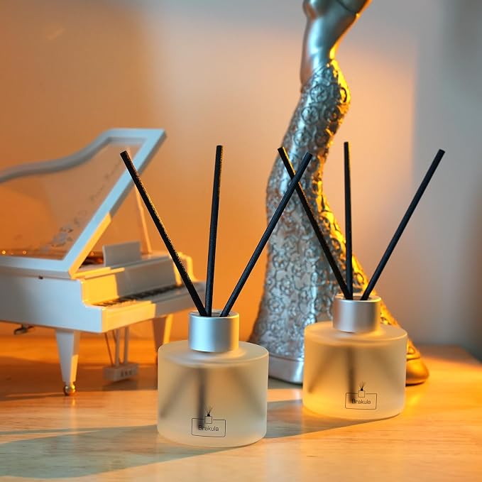 Reed Diffuser Set- Eucalyptus & Mint Scented Home Fragrance, 3.4OZ(100ml) x 2, Essential Oil Diffuser for Living Room