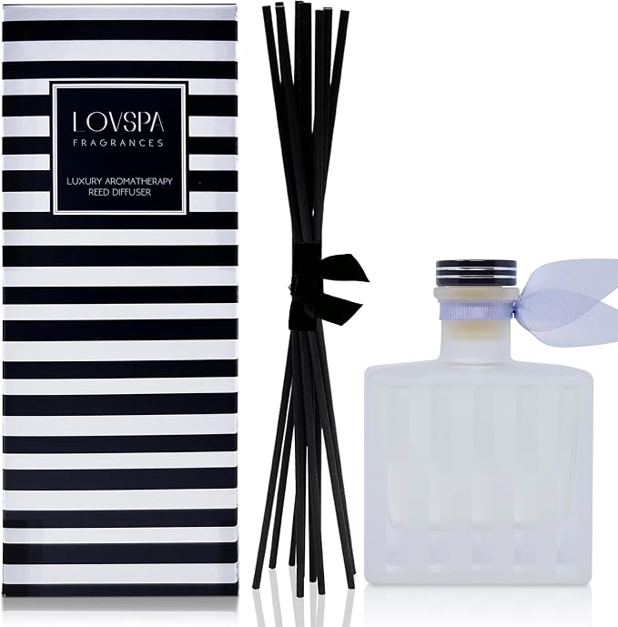 Reed Diffuser Set, French Lavender Scented Oil Diffuser with Sticks, Home Fragrance Accessories for Bathroom Shelf Decor