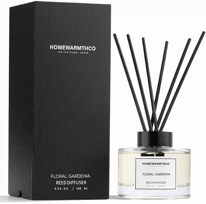 Reed Diffuser Set - Gardenia 5.63 fl oz (160ml) Scented Diffuser with Sticks Luxury Fragrance for Home, Office & Bathroom