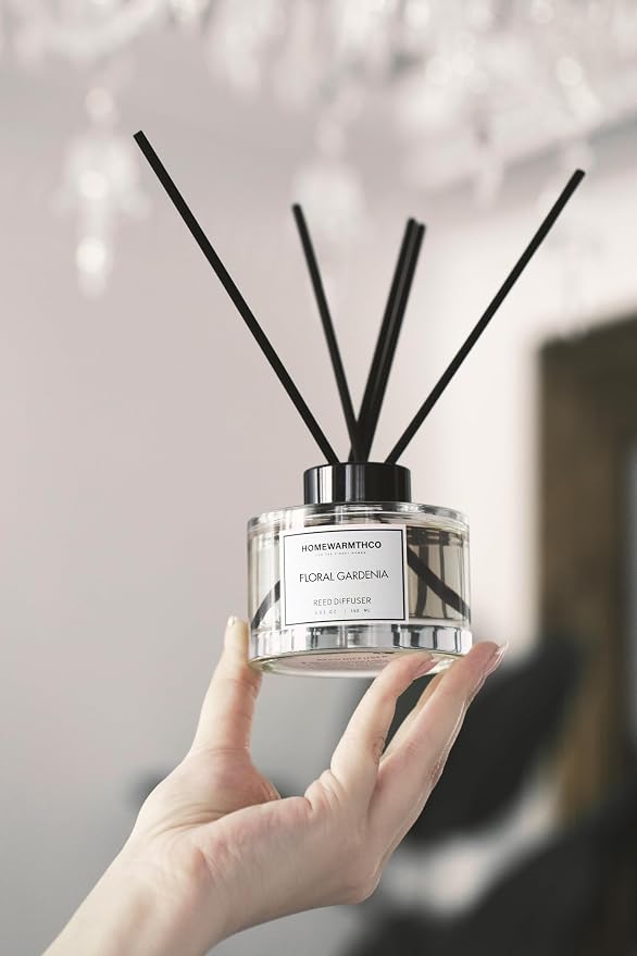 Reed Diffuser Set - Gardenia 5.63 fl oz (160ml) Scented Diffuser with Sticks Luxury Fragrance for Home, Office & Bathroom