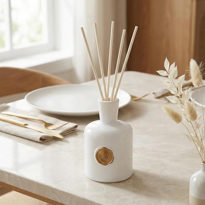 Reed Diffuser Set-Gardenia-Strong Scent, Long-Lasting Evaporation with Natural Reed Sticks & Essential Oils, alternate