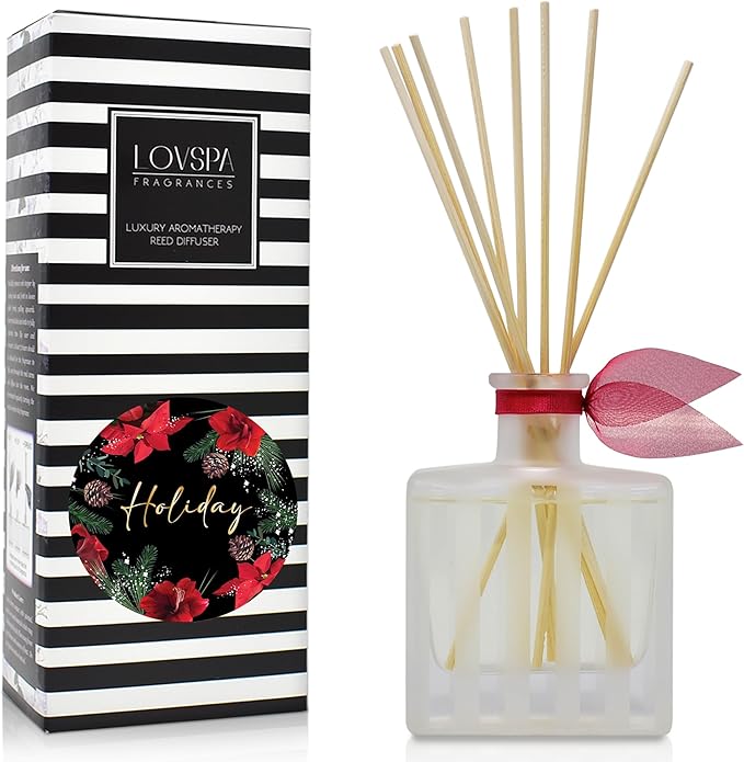 Reed Diffuser Set, Holiday Scented Oil Diffuser with Sticks, Home Fragrance Accessories for Bathroom Shelf Decor, product