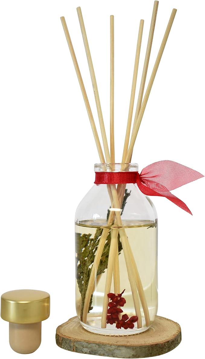 Reed Diffuser Set, Joy Winterberry Spruce Scented Oil Diffuser with Sticks, Home Fragrance Accessories for Bathroom Shelf
