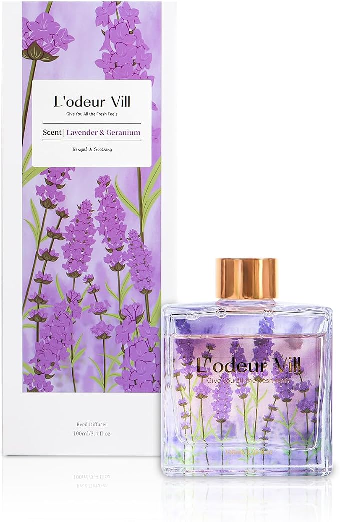 Reed Diffuser Set/Lavender Geranium/3.38 fl.oz(100ML)/1 Pack with 6 Reed Sticks/Home Fragrance Diffuser, alternate product