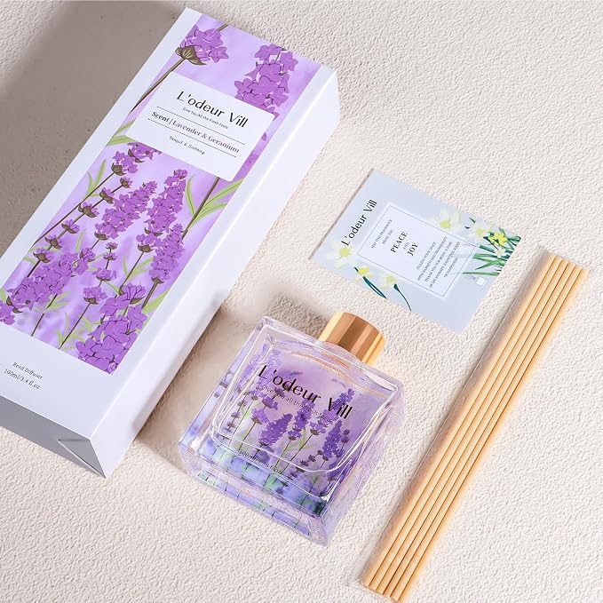 Reed Diffuser Set/Lavender Geranium/3.38 fl.oz(100ML)/1 Pack with 6 Reed Sticks/Home Fragrance Diffuser, alternate product