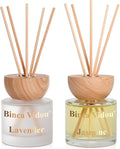 Reed Diffuser Set, Lavender & Jasmine Natural Scent Oil Diffusers with Sticks for Home Office Bathroom Aromatherapy Decor