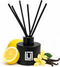 | Reed Diffuser Set | Lemon & Vanilla Bean | 6 Reed Sticks | Scent Diffuser for Bedroom Bathroom Living Room & Office (4.2
