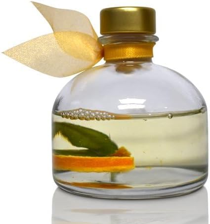 Reed Diffuser Set, Mandarin Lime & Basil Scented Oil Diffuser with Sticks, Home Fragrance Accessories for Bathroom Shelf