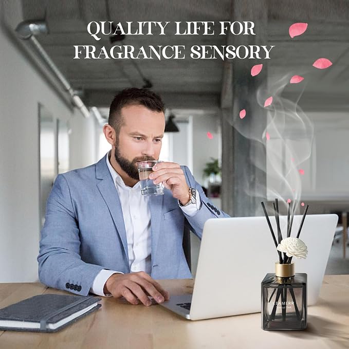 Reed Diffuser Set, My Way Floral Fragrance Diffuser 6.1 fl oz with 6 Reed Sticks Long-Lasting Home Fragrance Reed Diffuser