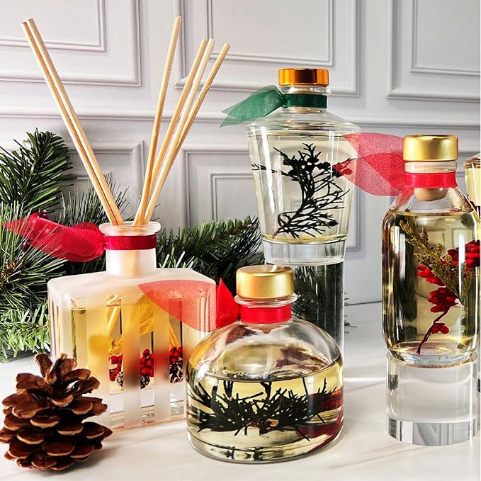 Reed Diffuser Set, Ocean Driftwood Scented Oil Diffuser with Sticks, Home Fragrance Accessories for Bathroom Shelf Decor