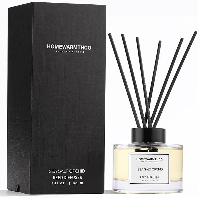 Reed Diffuser Set, Ocean Mist & Sea Salt 5.63 fl oz (160 ml) - Scented Oil Diffuser with 6 Sticks Luxury Fragrance for Home