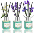 Reed Diffuser Set of 3, Lavender Jasmine Freesia Oil Scent Diffuser Sticks Office Home Fragrance Products 1.7oz x 3, product
