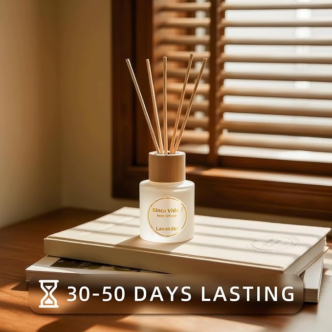 Reed Diffuser Set of 3, Lavender, Jasmine & White Tea, Sage & Sea Salt Natural Scent Oil Diffusers with Sticks for Home