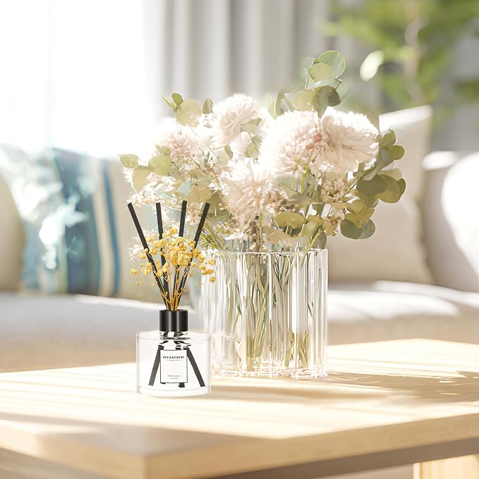 Reed Diffuser Set of 3 Pack,Fresh Linen/Ocean Breeze/Eucalyptus & Mint Scented Oil Diffuser with Sticks(1.7 fl oz Each