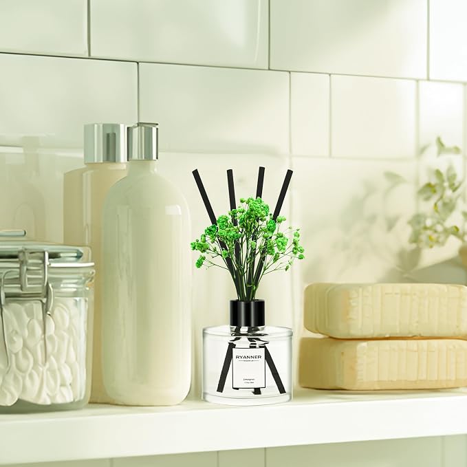 Reed Diffuser Set of 3 Pack,Fresh Linen/Ocean Breeze/Eucalyptus & Mint Scented Oil Diffuser with Sticks(1.7 fl oz Each