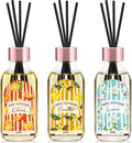 Reed Diffuser Set of 3 Pack, Linen Vanilla Citrus Scented Oil Diffuser with 15 Sticks, Reed Diffusers for Home, Bathroom Air