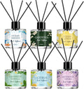 Reed Diffuser Set of 6 Pack, Home Fragrance Reed Diffuser with 24 Sticks, Scented Essential Oil Air Freshener for Home