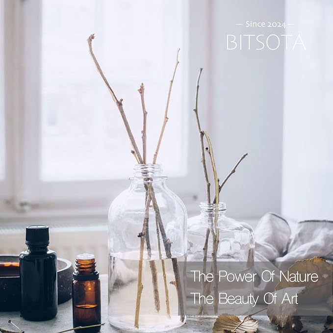 Reed Diffuser Set, Oud & Sandalwood 3.52 oz (100ml) Scented Diffuser with Sticks Home Fragrance Reed Diffuser for Bathroom
