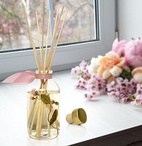 Reed Diffuser Set, Pink Peony Scented Oil Diffuser with Sticks, Home Fragrance Accessories for Bathroom Shelf Decor