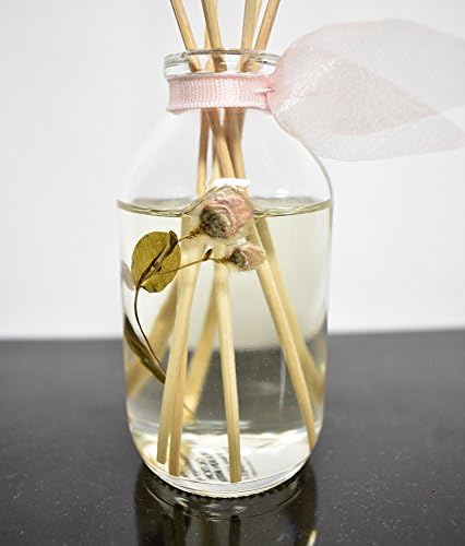 Reed Diffuser Set, Pink Peony Scented Oil Diffuser with Sticks, Home Fragrance Accessories for Bathroom Shelf Decor