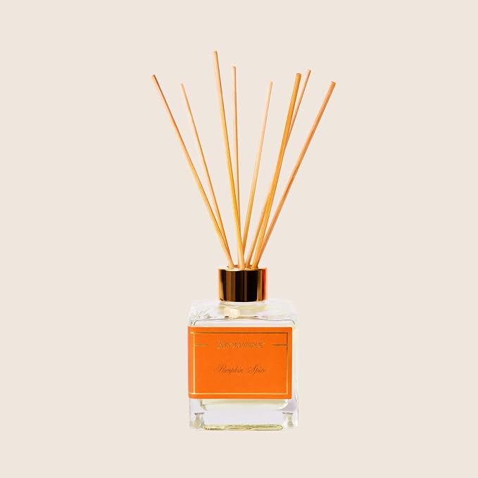 Reed Diffuser Set - Pumpkin Spice Notes of Maple, Pumpkin, Cinnamon, Clove, Nutmeg, Cherry, alternate product view 2