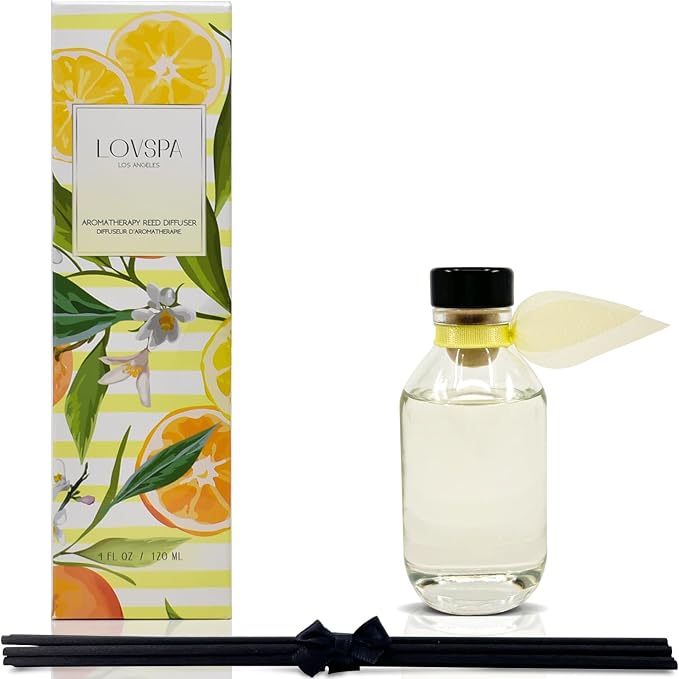 Reed Diffuser Set, Sage & Citrus Scented Oil Diffuser with Sticks, Home Fragrance Accessories for Bathroom Shelf Decor