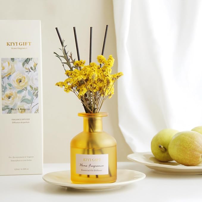 Reed Diffuser Set –Scented Diffuser with Sticks, Home Fragrance for Bathroom & Shelf Decor, 4.06oz Pear Freesia, alternate