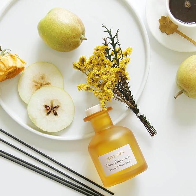 Reed Diffuser Set –Scented Diffuser with Sticks, Home Fragrance for Bathroom & Shelf Decor, 4.06oz Pear Freesia, alternate