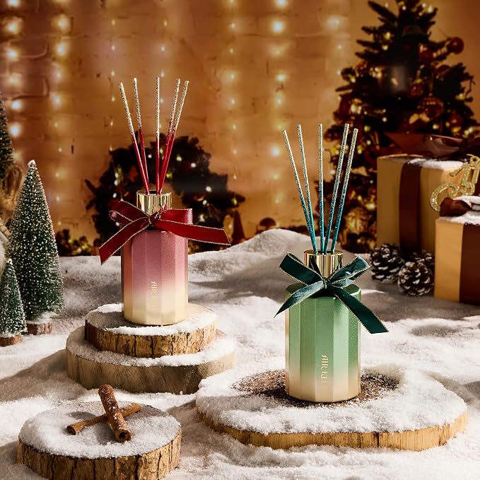 Reed Diffuser Set - Spice Reed Diffuser with 8 Reed Sticks - Scented Oil Diffuser for Home & Office Diffuser Bathroom Shelf
