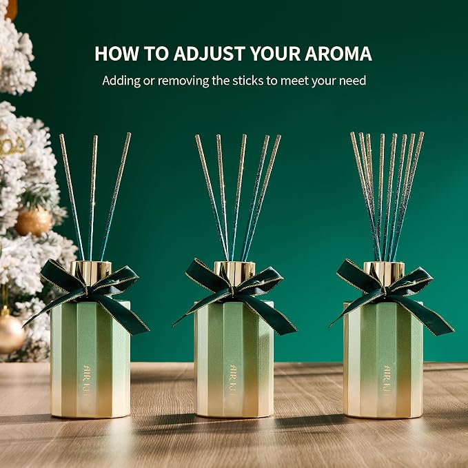 Reed Diffuser Set - Spice Reed Diffuser with 8 Reed Sticks - Scented Oil Diffuser for Home & Office Diffuser Bathroom Shelf