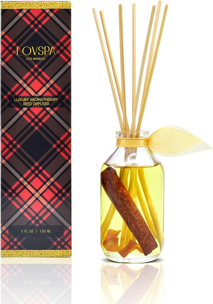 Reed Diffuser Set, Spiced Pomander Orange Cinnamon Scented Oil Diffuser with Sticks, product image