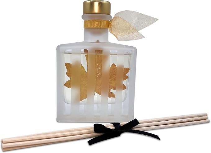 Reed Diffuser Set, Spiced Pumpkin Scented Oil Diffuser with Sticks, Home Fragrance Accessories for Bathroom Shelf Decor