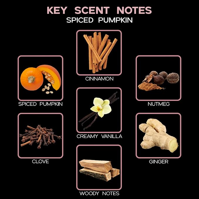 Reed Diffuser Set, Spiced Pumpkin Scented Oil Diffuser with Sticks, Home Fragrance Accessories for Bathroom Shelf Decor