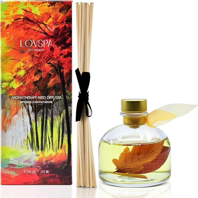 Reed Diffuser Set, Sugar & Spice Scented Oil Diffuser with Sticks, Home Fragrance Accessories for Bathroom Shelf Decor