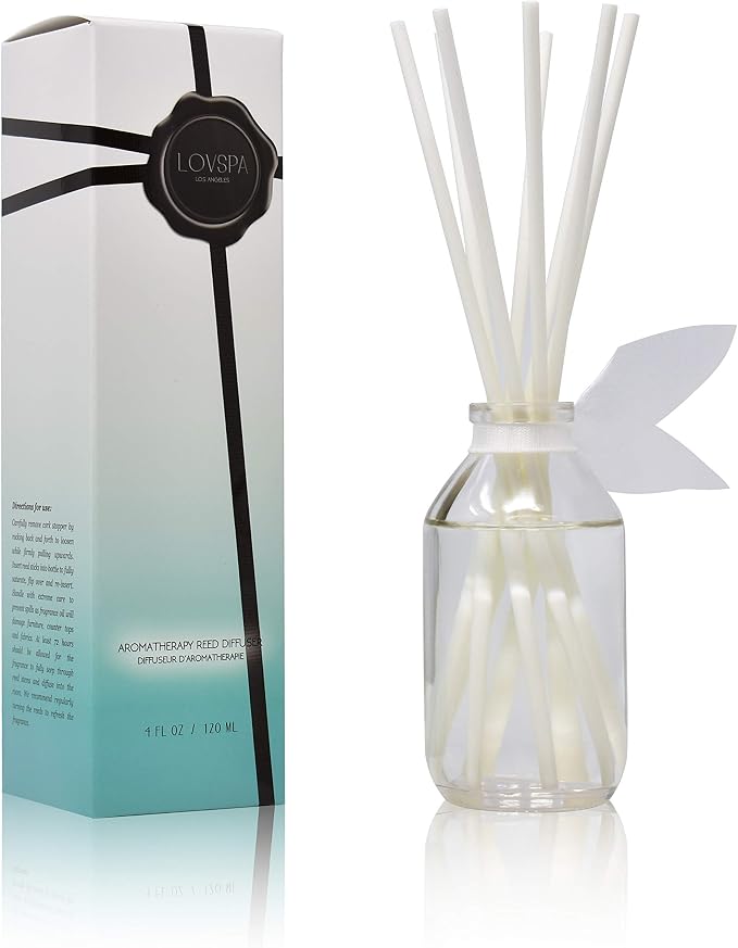 Reed Diffuser Set, Summer Linen Scented Oil Diffuser with Sticks, Home Fragrance Accessories for Bathroom Shelf Decor