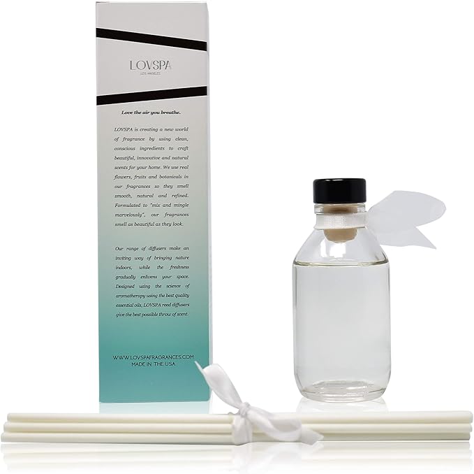 Reed Diffuser Set, Summer Linen Scented Oil Diffuser with Sticks, Home Fragrance Accessories for Bathroom Shelf Decor