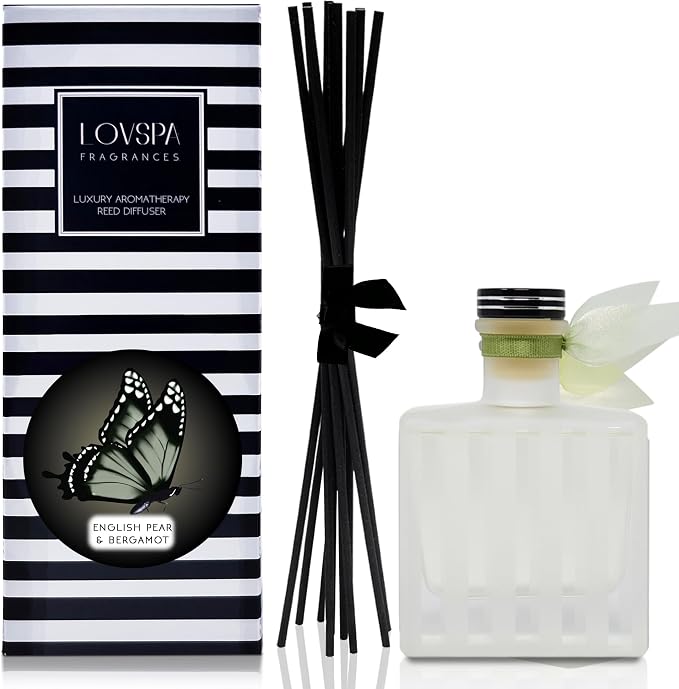 Reed Diffuser Set, Unwind Eucalyptus & Mint Scented Oil Diffuser with Sticks, Home Fragrance Accessories for Bathroom Shelf