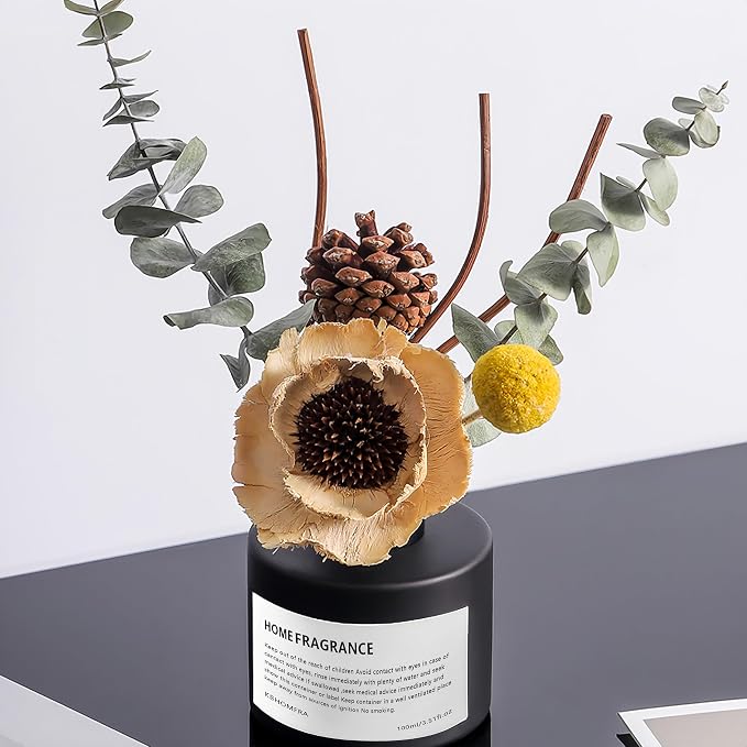 Reed Diffuser Set with Dried Flowers, 3.38fl.oz Fragrance Diffuser with Sticks, Scented Sticks Aroma Diffuser, alternate